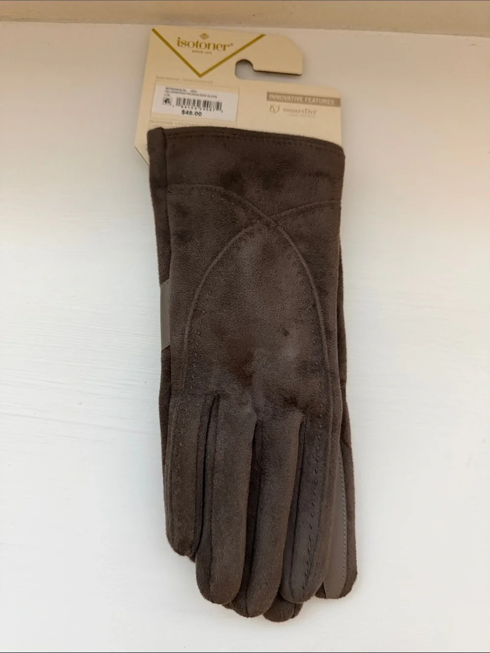 NWT Isotoner Gray Micro Suede Gloves